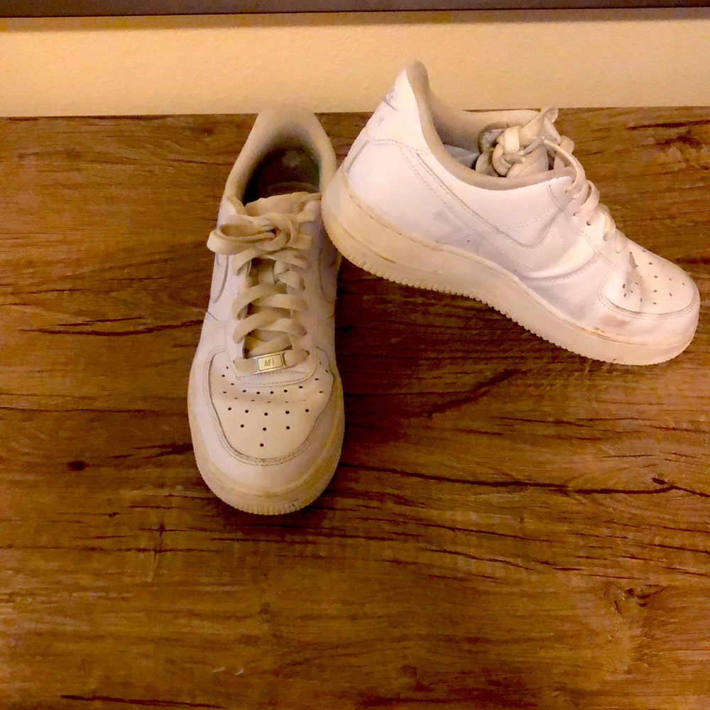 All white 7.5 Air Force Ones normal wear still good condition